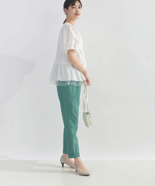 PICCIN PERLA(ピッチンペルラ)の「ドットチュールペプラムブラウス(シャツ/ブラウス・レディース・ブラック/オフホワイト・M)」の14枚目の写真