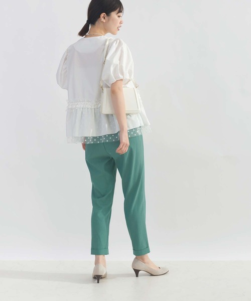 PICCIN PERLA(ピッチンペルラ)の「ドットチュールペプラムブラウス(シャツ/ブラウス・レディース・ブラック/オフホワイト・M)」の15枚目の写真