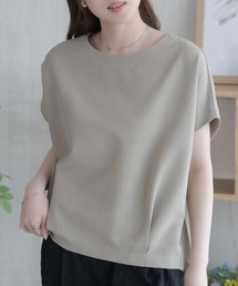 NAVY SARARI ミニワッフル裾タックプルオーバー