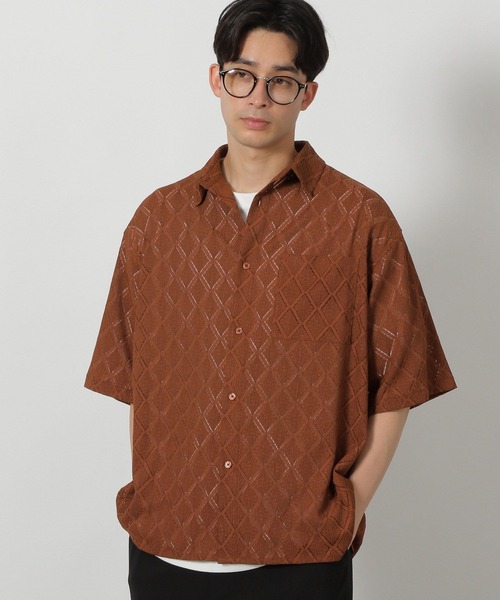 LAKOLE（ラコレ）の「レースシャツ半袖 / 323202（シャツ/ブラウス・メンズ・ブラック/ホワイト/ロイヤルブルー/イエロー/ブラウン・MEDIUM/LARGE/X-LARGE）」の3枚目の写真