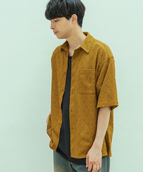 LAKOLE（ラコレ）の「レースシャツ半袖 / 323202（シャツ/ブラウス・メンズ・ブラック/ホワイト/ロイヤルブルー/イエロー/ブラウン・MEDIUM/LARGE/X-LARGE）」の5枚目の写真