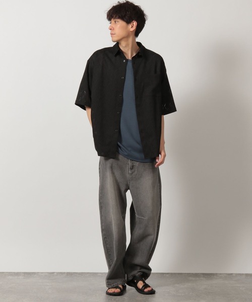 LAKOLE（ラコレ）の「レースシャツ半袖 / 323202（シャツ/ブラウス・メンズ・ブラック/ホワイト/ロイヤルブルー/イエロー/ブラウン・MEDIUM/LARGE/X-LARGE）」の9枚目の写真