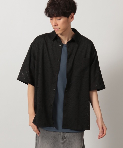 LAKOLE（ラコレ）の「レースシャツ半袖 / 323202（シャツ/ブラウス・メンズ・ブラック/ホワイト/ロイヤルブルー/イエロー/ブラウン・MEDIUM/LARGE/X-LARGE）」の10枚目の写真