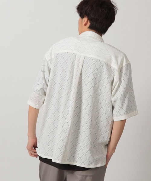 LAKOLE（ラコレ）の「レースシャツ半袖 / 323202（シャツ/ブラウス・メンズ・ブラック/ホワイト/ロイヤルブルー/イエロー/ブラウン・MEDIUM/LARGE/X-LARGE）」の8枚目の写真