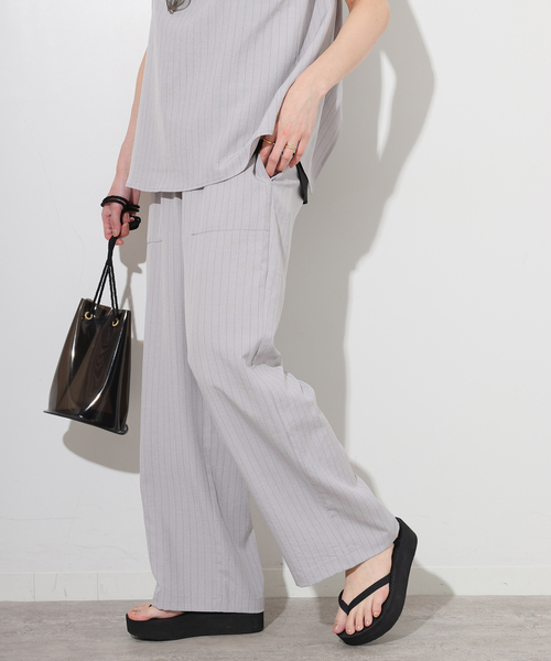 JOURNAL STANDARD relume（ジャーナルスタンダード　レリューム）の「タンブラーブッチャーイージーパンツ（その他パンツ・レディース・ダークブルー/グレー系その他/チョコ/チャコールグレー・36/38）」の2枚目の写真