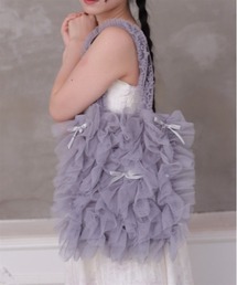 チュールフリルトートバッグ