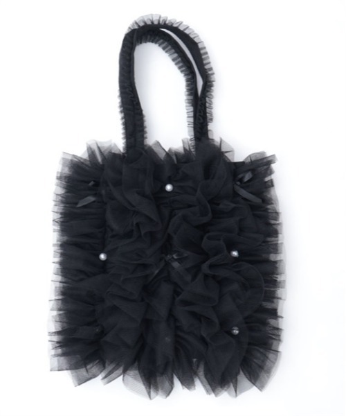 axes femme（アクシーズファム）の「チュールフリルトートバッグ（トートバッグ・レディース・グレー/ホワイト/ブラック・FREE）」の17枚目の写真