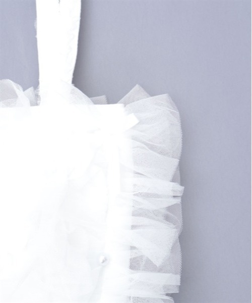 axes femme（アクシーズファム）の「チュールフリルトートバッグ（トートバッグ・レディース・グレー/ホワイト/ブラック・FREE）」の12枚目の写真