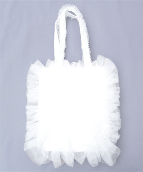 axes femme（アクシーズファム）の「チュールフリルトートバッグ（トートバッグ・レディース・グレー/ホワイト/ブラック・FREE）」の5枚目の写真