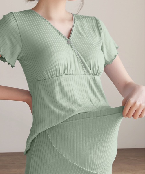 aimoha(アイモハ)の「マタニティ半袖ルームウェアセット (SS)(マタニティウェア/グッズ・レディース・ライトブルー/ピンク/ホワイト/ライトグリーン/ライトグレー/パープル・LARGE/MEDIUM/X-LARGE)」の11枚目の写真
