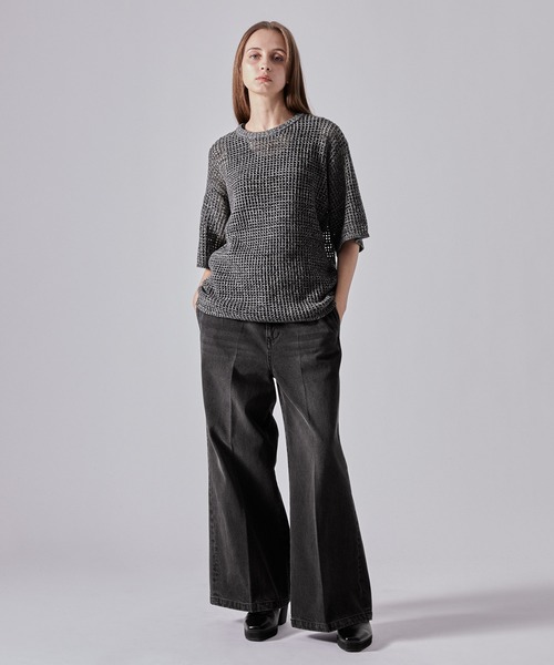 CLEL(クレイル)の「【CLEL】Watermark Knitting Short Sleeve Melange Mesh Knit/透かし編み 半袖メランジメッシュニット(Tシャツ/カットソー・メンズ・ブラック/ネイビー系/グレー系・L/M/S/XS)」の22枚目の写真