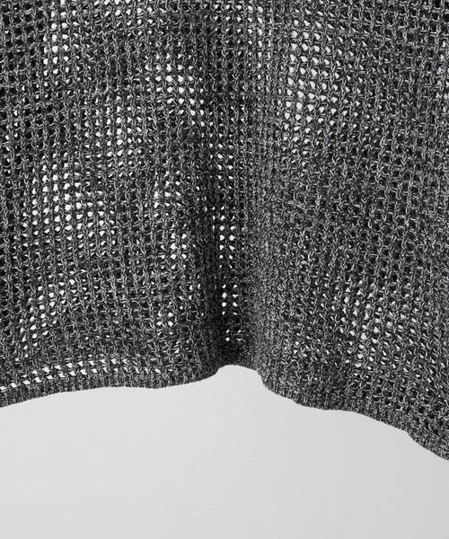 CLEL(クレイル)の「【CLEL】Watermark Knitting Short Sleeve Melange Mesh Knit/透かし編み 半袖メランジメッシュニット(Tシャツ/カットソー・メンズ・ブラック/ネイビー系/グレー系・L/M/S/XS)」の9枚目の写真