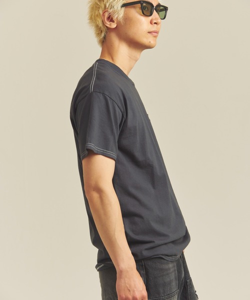 PENNEYS(ぺニーズ)の「THE FOX OVER-DYE POCKET TEE(Tシャツ/カットソー・メンズ・ブラック/グレー/ホワイト/グリーン・M/L/XL)」の3枚目の写真