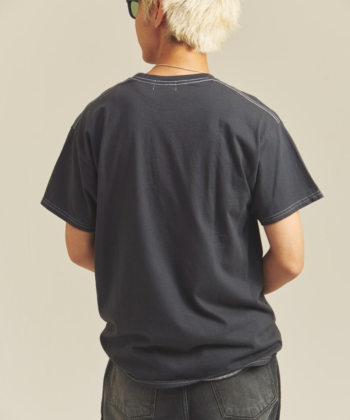 PENNEYS(ぺニーズ)の「THE FOX OVER-DYE POCKET TEE(Tシャツ/カットソー・メンズ・ブラック/グレー/ホワイト/グリーン・M/L/XL)」の6枚目の写真