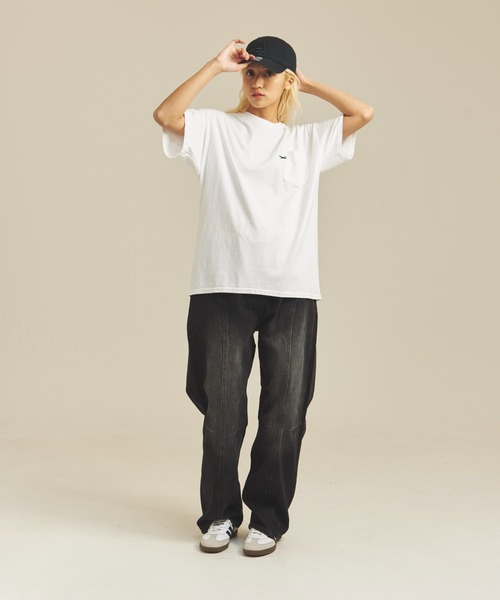 PENNEYS(ぺニーズ)の「THE FOX OVER-DYE POCKET TEE(Tシャツ/カットソー・メンズ・ブラック/グレー/ホワイト/グリーン・M/L/XL)」の18枚目の写真