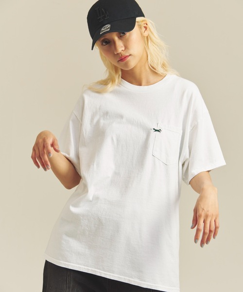 THE FOX OVER-DYE POCKET TEE 狐狸後染色口袋T恤