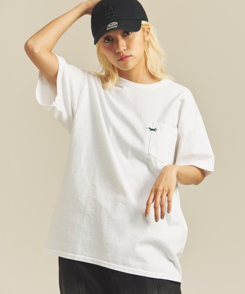 THE FOX OVER-DYE POCKET TEE 狐狸後染色口袋T恤