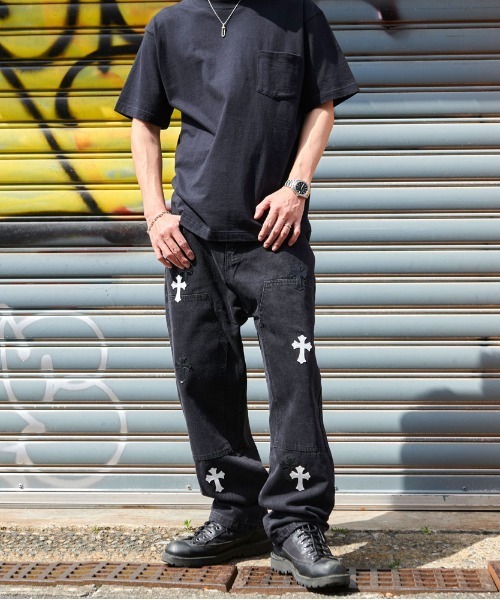 CavariA（キャバリア）の「『CavariA/キャバリア』クロスデニムパンツ（デニムパンツ・メンズ・ブルー/ブラック・L/XL/M）」の3枚目の写真