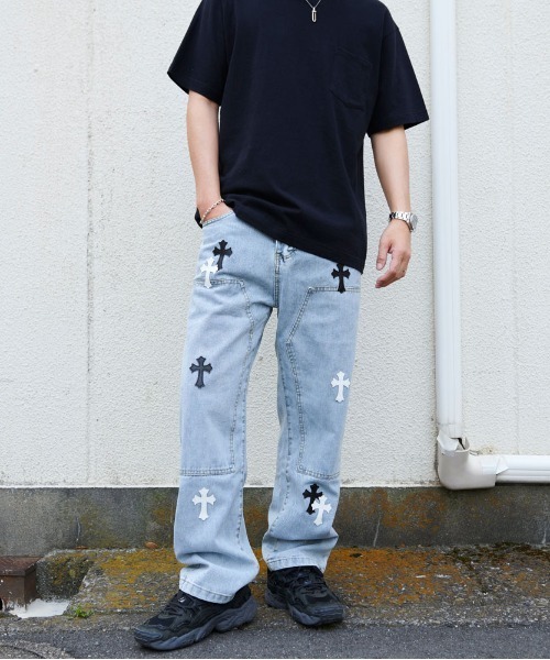 CavariA（キャバリア）の「『CavariA/キャバリア』クロスデニムパンツ（デニムパンツ・メンズ・ブルー/ブラック・L/XL/M）」の6枚目の写真