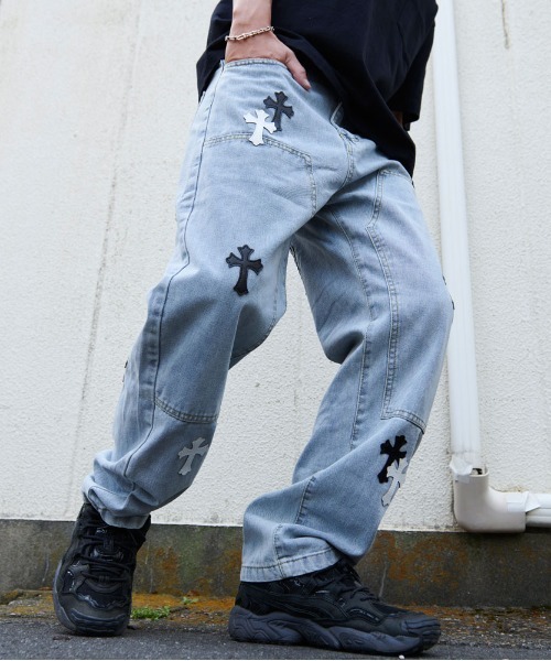 CavariA（キャバリア）の「『CavariA/キャバリア』クロスデニムパンツ（デニムパンツ・メンズ・ブルー/ブラック・L/XL/M）」の7枚目の写真