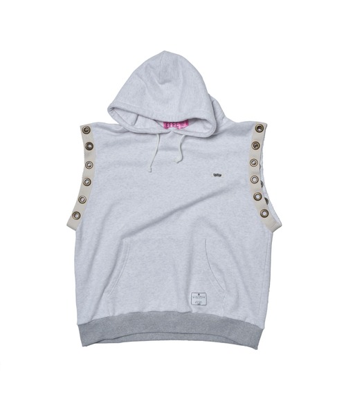 EFFECTEN（エフェクテン）の「【EFFECTEN】Sleeveless pullover hoodie（ベスト・メンズ・アッシュグレー/ブラック/カーキ/ライトグリーン・FREE）」の2枚目の写真