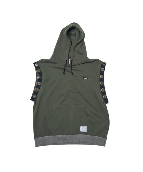 EFFECTEN（エフェクテン）の「【EFFECTEN】Sleeveless pullover hoodie（ベスト・メンズ・アッシュグレー/ブラック/カーキ/ライトグリーン・FREE）」の15枚目の写真