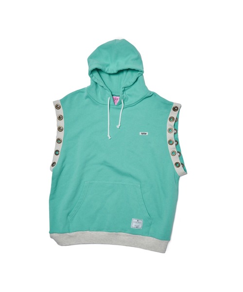 EFFECTEN（エフェクテン）の「【EFFECTEN】Sleeveless pullover hoodie（ベスト・メンズ・アッシュグレー/ブラック/カーキ/ライトグリーン・FREE）」の13枚目の写真