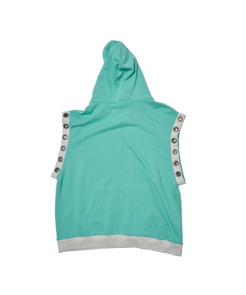 EFFECTEN（エフェクテン）の「【EFFECTEN】Sleeveless pullover hoodie（ベスト・メンズ・アッシュグレー/ブラック/カーキ/ライトグリーン・FREE）」の12枚目の写真