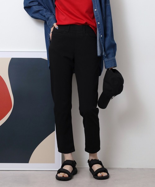atONE（アットワン）の「接触冷感ロング丈ストレッチパンツ（その他パンツ・レディース・ブルー/サックスブルー/ブラック/ベージュ・M/L/3L/LL）」の2枚目の写真