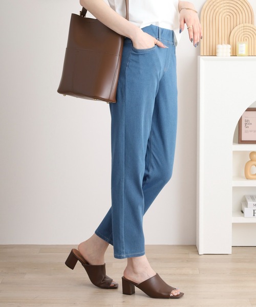 atONE（アットワン）の「接触冷感ロング丈ストレッチパンツ（その他パンツ・レディース・ブルー/サックスブルー/ブラック/ベージュ・M/L/3L/LL）」の17枚目の写真