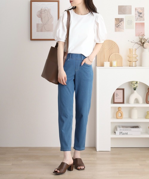 atONE（アットワン）の「接触冷感ロング丈ストレッチパンツ（その他パンツ・レディース・ブルー/サックスブルー/ブラック/ベージュ・M/L/3L/LL）」の20枚目の写真
