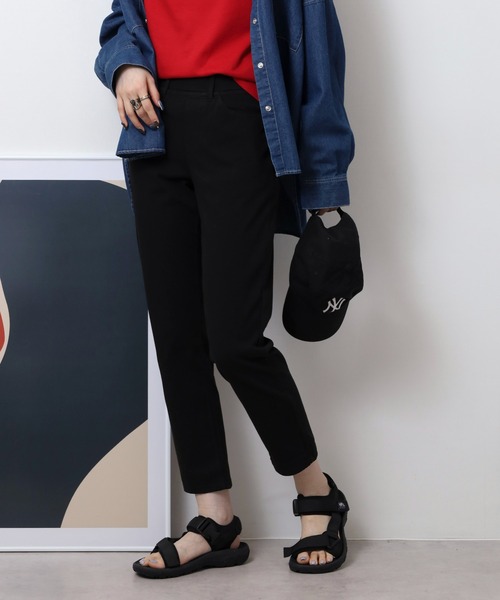 atONE（アットワン）の「接触冷感ロング丈ストレッチパンツ（その他パンツ・レディース・ブルー/サックスブルー/ブラック/ベージュ・M/L/3L/LL）」の5枚目の写真