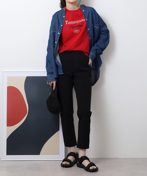 atONE（アットワン）の「接触冷感ロング丈ストレッチパンツ（その他パンツ・レディース・ブルー/サックスブルー/ブラック/ベージュ・M/L/3L/LL）」の8枚目の写真