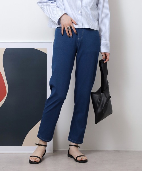 atONE（アットワン）の「接触冷感ロング丈ストレッチパンツ（その他パンツ・レディース・ブルー/サックスブルー/ブラック/ベージュ・M/L/3L/LL）」の10枚目の写真