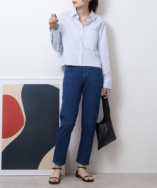 atONE（アットワン）の「接触冷感ロング丈ストレッチパンツ（その他パンツ・レディース・ブルー/サックスブルー/ブラック/ベージュ・M/L/3L/LL）」の12枚目の写真