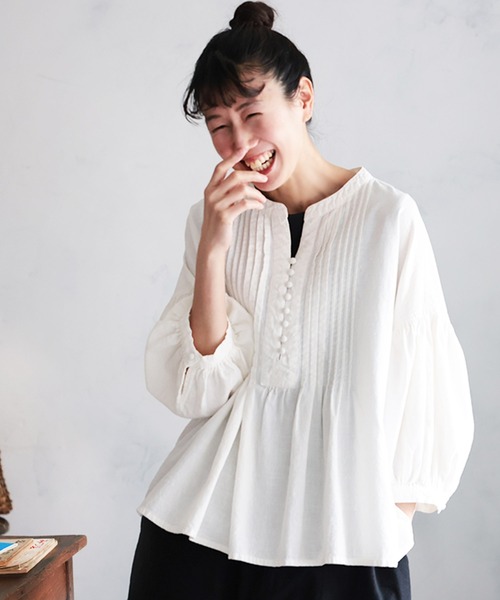 soulberry(ソウルベリー)の「メレンゲのブラウス(シャツ/ブラウス・レディース・ホワイト・5L/4L/3L/LL/L/M)」の1枚目の写真