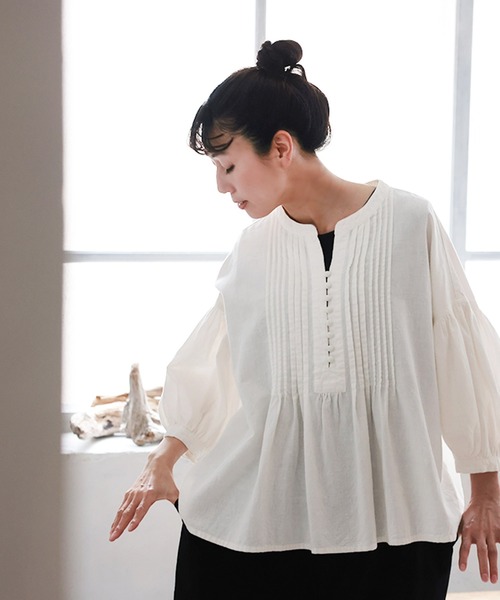 soulberry(ソウルベリー)の「メレンゲのブラウス(シャツ/ブラウス・レディース・ホワイト・5L/4L/3L/LL/L/M)」の4枚目の写真