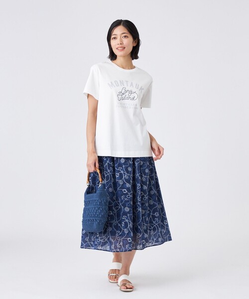 TRANS WORK(トランスワーク)の「【L】【ウォッシャブル】コーコランバイオスムース(Tシャツ/カットソー・レディース・オレンジ/ブルー系その他4/オフホワイト・46/44)」の5枚目の写真