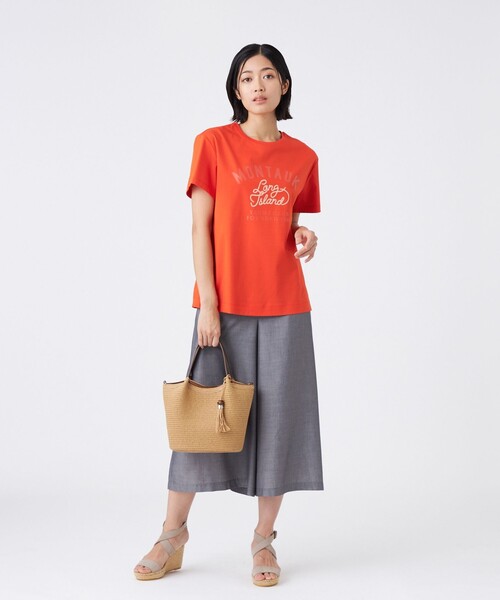 TRANS WORK(トランスワーク)の「【L】【ウォッシャブル】コーコランバイオスムース(Tシャツ/カットソー・レディース・オレンジ/ブルー系その他4/オフホワイト・46/44)」の7枚目の写真
