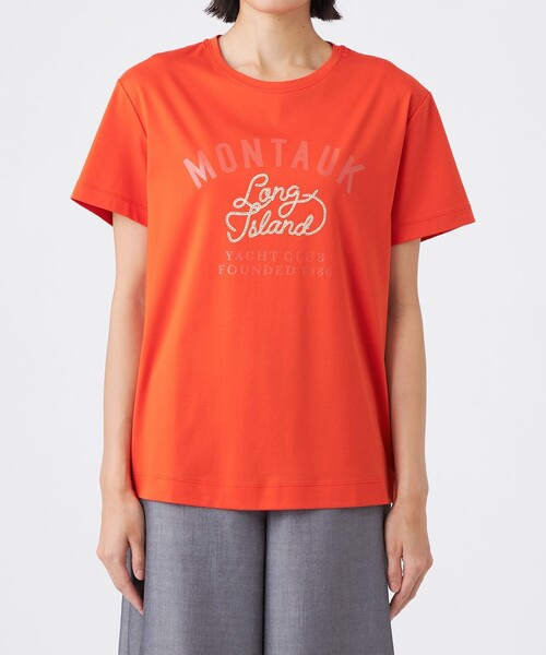 TRANS WORK(トランスワーク)の「【L】【ウォッシャブル】コーコランバイオスムース(Tシャツ/カットソー・レディース・オレンジ/ブルー系その他4/オフホワイト・46/44)」の9枚目の写真