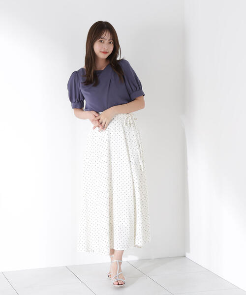 PROPORTION BODY DRESSING（プロポーションボディドレッシング）の「リボン付きロングフレアスカート / 1215220608（スカート・レディース・カーキ/ベージュ系その他/ホワイト系その他・SMALL/MEDIUM/P/S）」の6枚目の写真