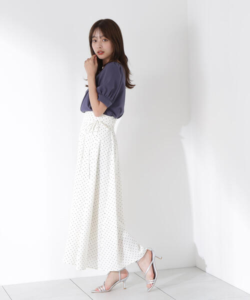 PROPORTION BODY DRESSING（プロポーションボディドレッシング）の「リボン付きロングフレアスカート / 1215220608（スカート・レディース・カーキ/ベージュ系その他/ホワイト系その他・SMALL/MEDIUM/P/S）」の7枚目の写真