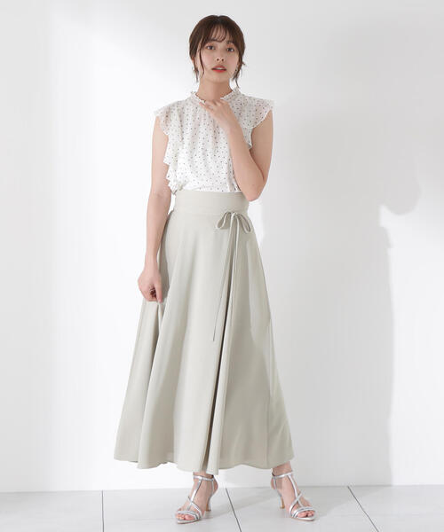 PROPORTION BODY DRESSING（プロポーションボディドレッシング）の「リボン付きロングフレアスカート / 1215220608（スカート・レディース・カーキ/ベージュ系その他/ホワイト系その他・SMALL/MEDIUM/P/S）」の17枚目の写真