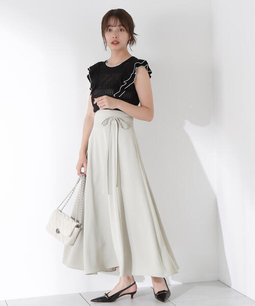 PROPORTION BODY DRESSING（プロポーションボディドレッシング）の「リボン付きロングフレアスカート / 1215220608（スカート・レディース・カーキ/ベージュ系その他/ホワイト系その他・SMALL/MEDIUM/P/S）」の19枚目の写真