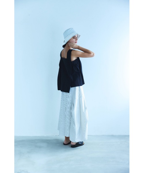 c/est(シーエ)の「【 c/est / シーエ 】 Luck Recycle Polyester Skirt ★(スカート・レディース・ネイビー/オフホワイト・1/2)」の5枚目の写真