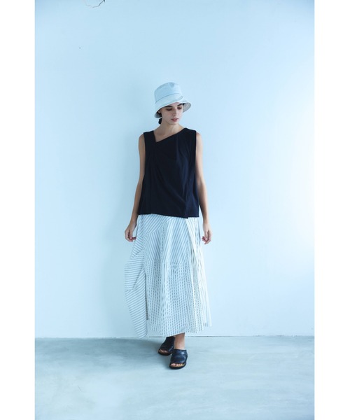 c/est(シーエ)の「【 c/est / シーエ 】 Luck Recycle Polyester Skirt ★(スカート・レディース・ネイビー/オフホワイト・1/2)」の6枚目の写真