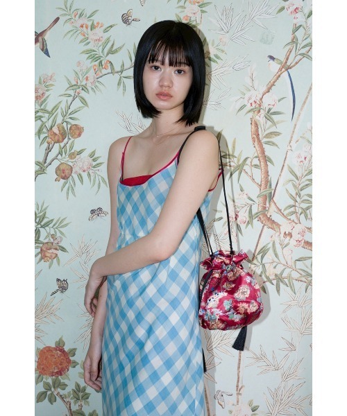 ケイタマルヤマ　フェイラー　ダリア　手付き巾着 FEILER×KEITAMARUYAMA DAHLIA Drawstring Bag｜FEILER
