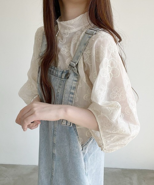 Nana（ナナ）の「バルーンスリーブフラワー刺繍ブラウス（シャツ/ブラウス・レディース・アイボリー・FREE）」の4枚目の写真