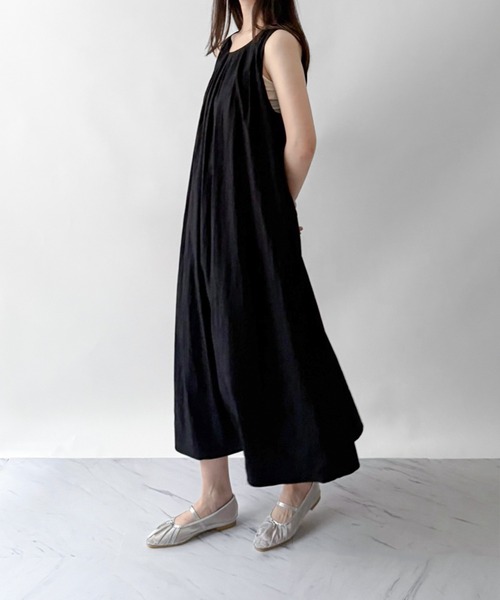 on:nue(オンニュ)の「【on:nue】プリーツノースリーブサマーワンピース(ワンピース・レディース・アイボリー/ブラック・FREE)」の12枚目の写真