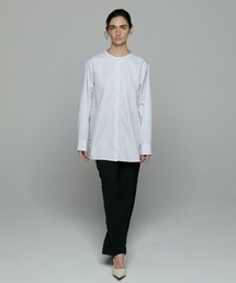 SANTEアクセサリーボタンノーカラーシャツ